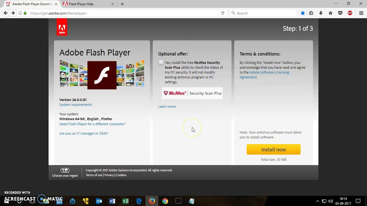 adobe flash player for windows 7 64 bit